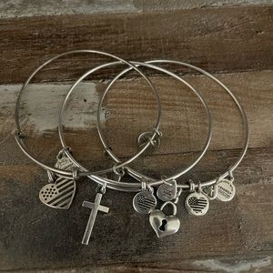 Set of 6 Alex and Ani Charm Bracelets